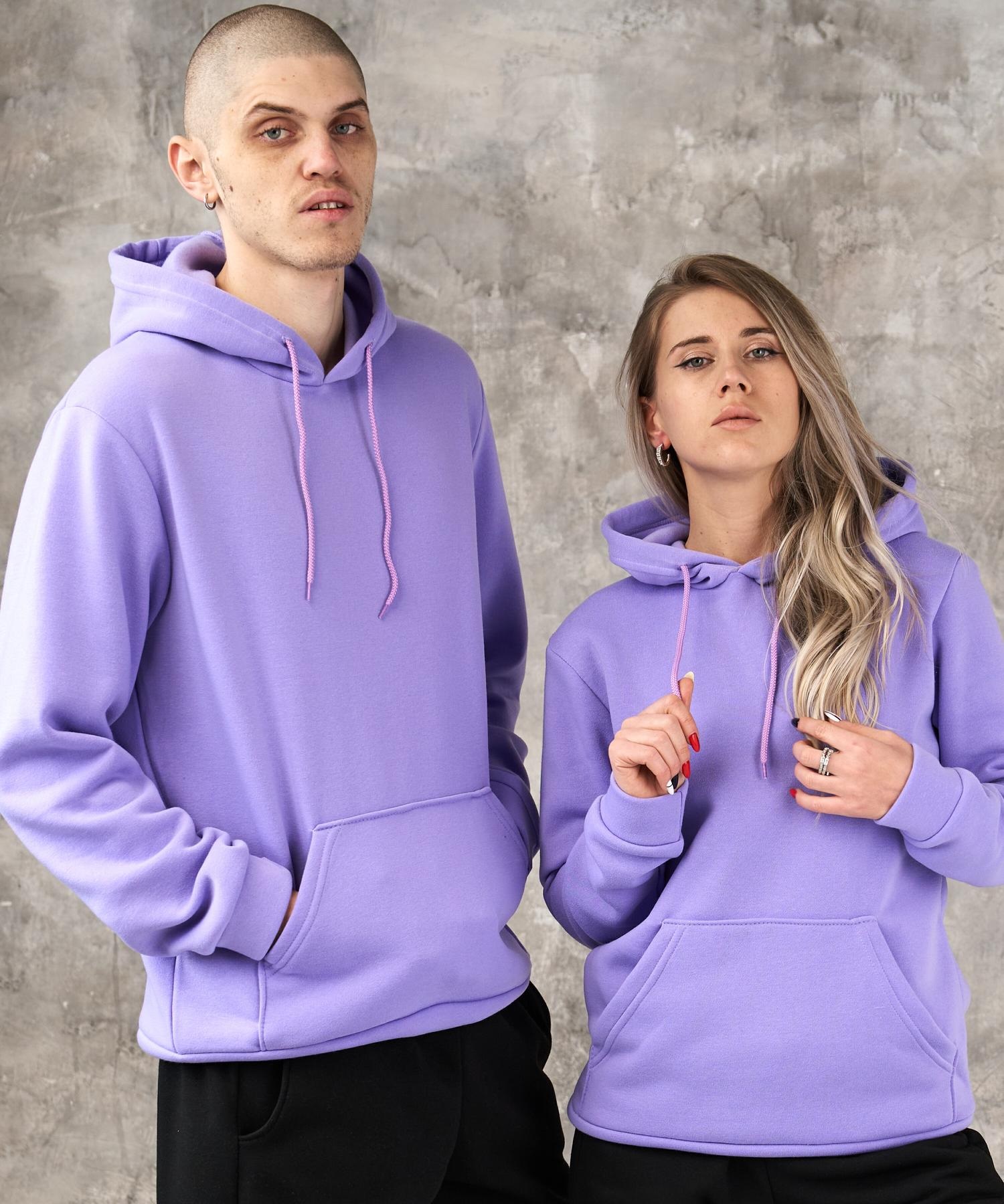 худі на флісі колір лавандовий