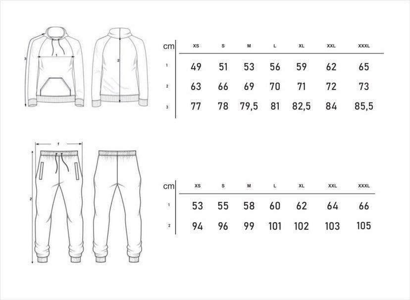 худі на флісі таблиця розмірів
