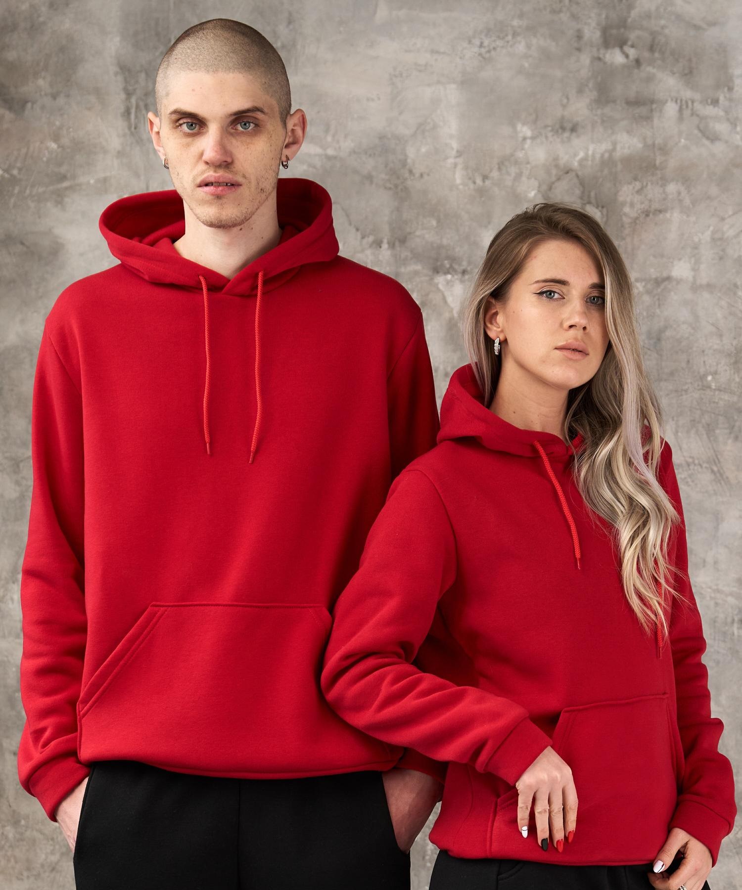 худі на флісі темно-червоний