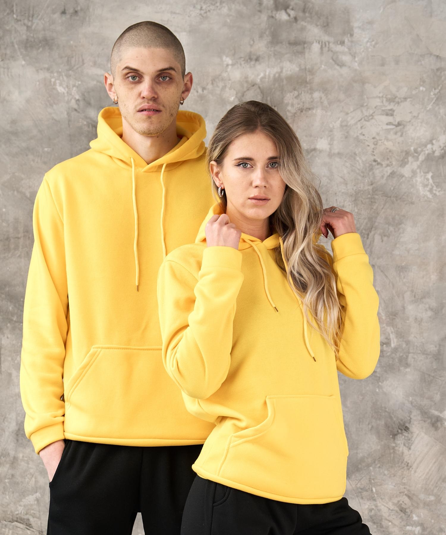 худі на флісі жовтий колір