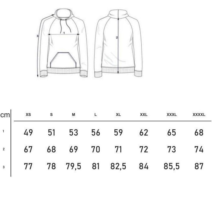 худі таблиця розмірів