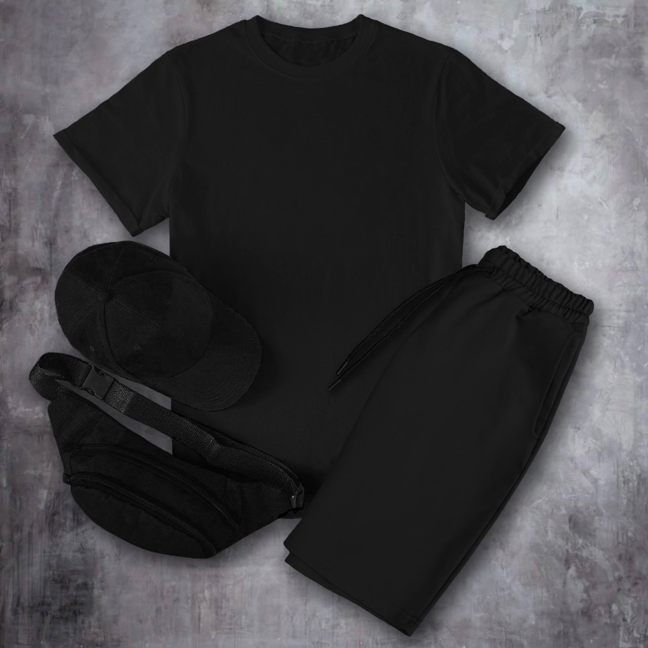 футболка+шорти чорні